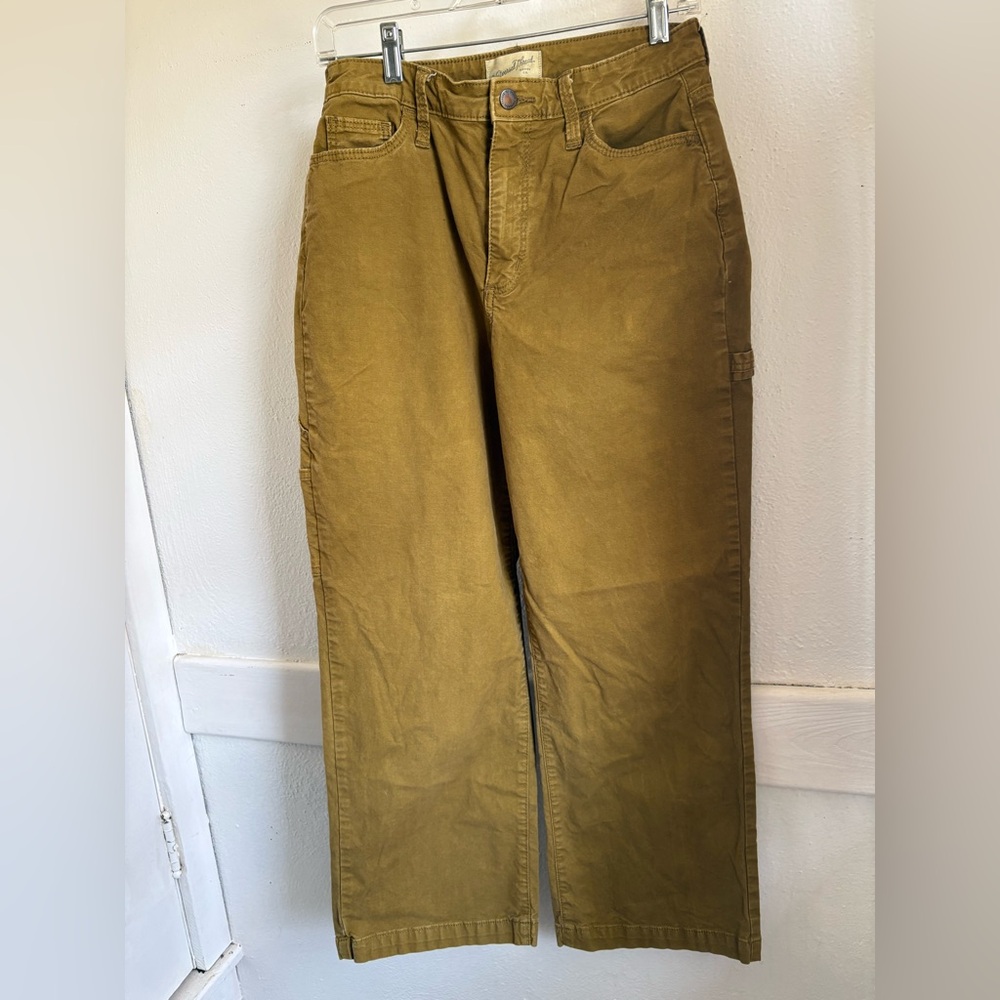 Universal Thread Wide Leg Carpenter Pants • Olive/Mustard • Size 28